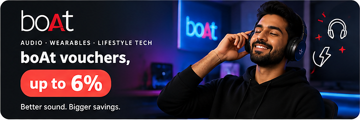 boAt vouchers — up to 6%