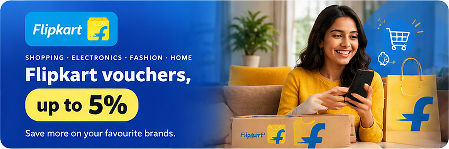 Flipkart vouchers — up to 5%