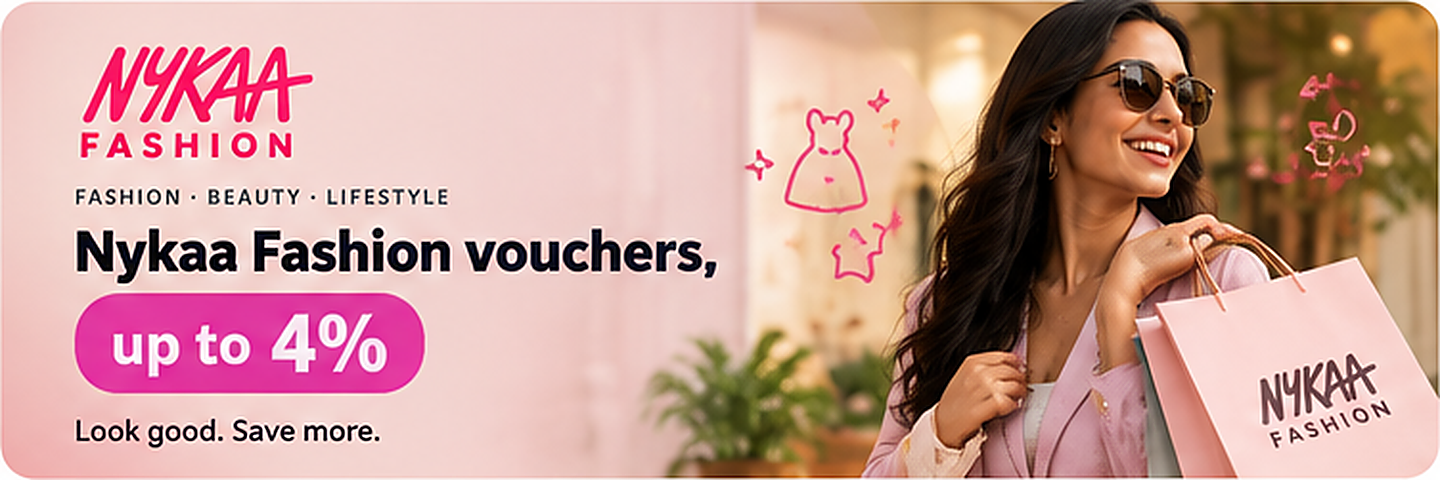 Nykaa Fashion vouchers — up to 4%